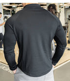 Mens Athletic Training 91% polyester 9%spandex Quarter Zip Shirt P143 print logo 19