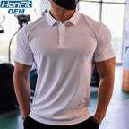 Mens Gym Workout 90% Polyester 10% Spandex Polo Shirt P34 print logo 16