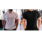 Mens Gym Workout 90% Polyester 10% Spandex Polo Shirt P34 print logo 3