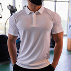 Mens Gym Workout 90% Polyester 10% Spandex Polo Shirt P34 print logo 17