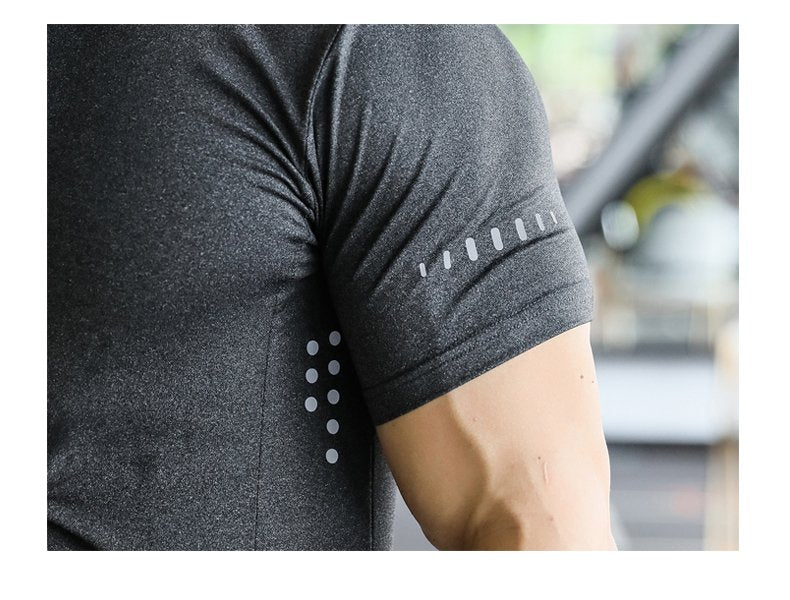 Mens Gym Training Spandex Polyester Quarter Zip Shirt P37 print logo 20