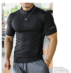 Mens Gym Training Spandex Polyester Quarter Zip Shirt P37 print logo 12