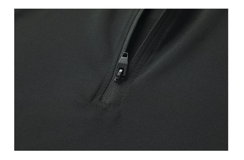 Mens Long Sleeve Sports Fitness Spandex Polyester Quarter Zip Shirt P37 print logo 21