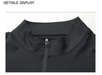 Mens Long Sleeve Sports Fitness Spandex Polyester Quarter Zip Shirt P37 print logo 20