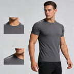Men's Short Sleeve T-Shirt Casual Tee Gym Shirt PF-61225