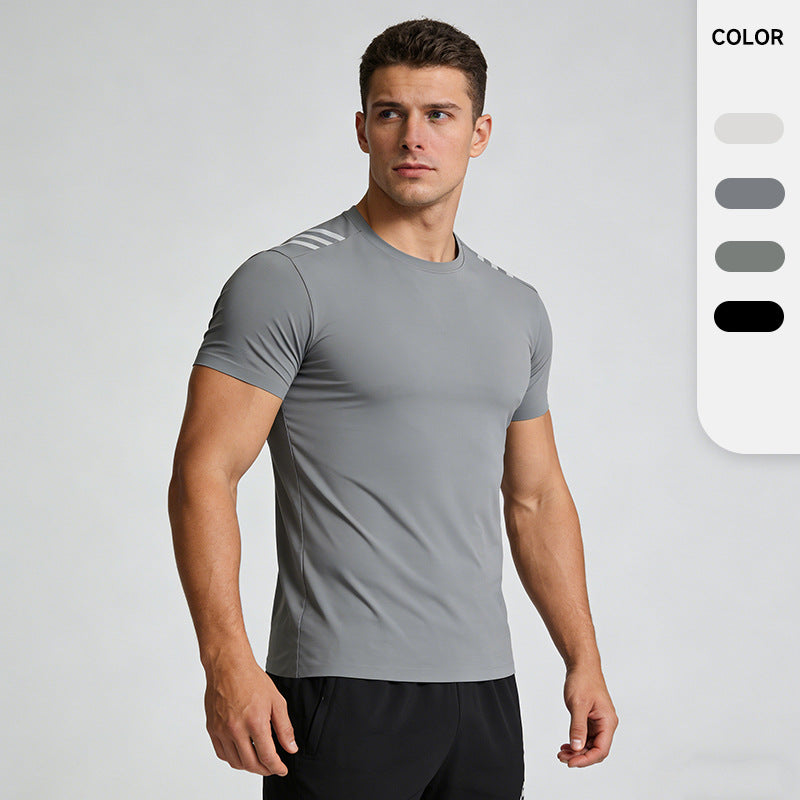 Men's Short Sleeve T-Shirt Casual Tee Gym Shirt PF-61230