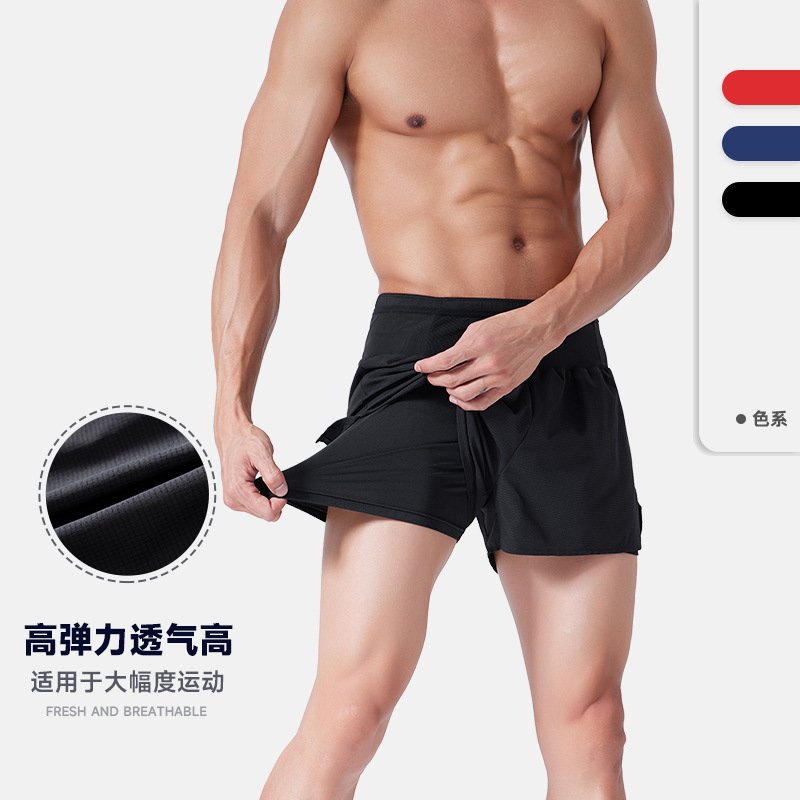 Mens Gym Training 88% polyester 12% spandex Shorts PF-62219c print logo 7