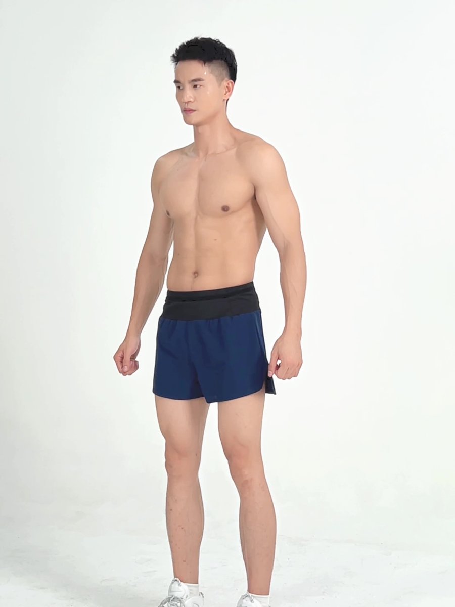 Mens Gym Training 88% polyester 12% spandex Shorts PF-62219c print logo 4
