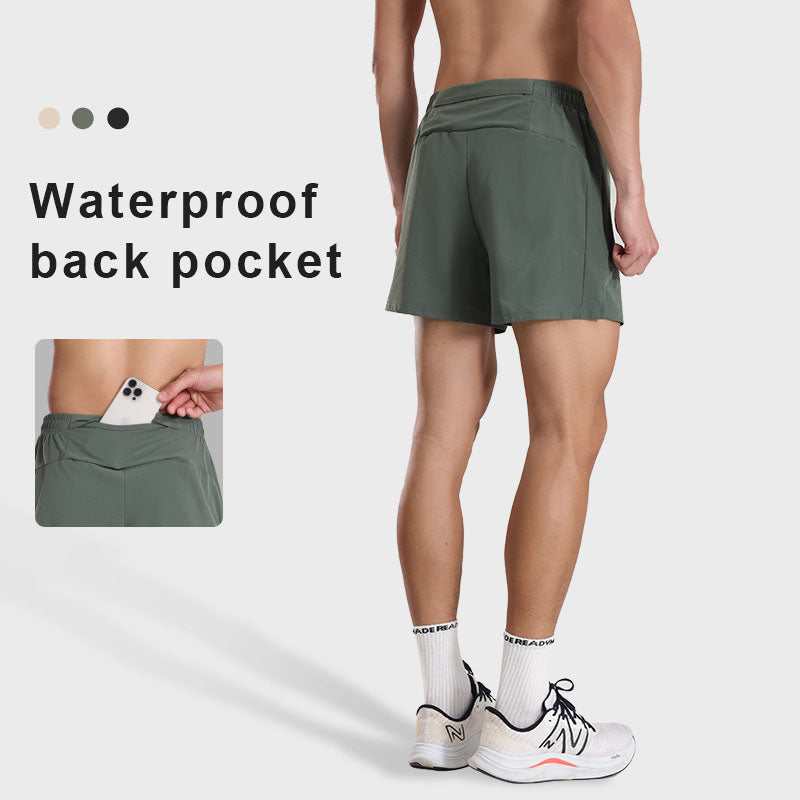 Mens Sports Fitness 95% polyester 5% spandex Shorts PF-62223 print logo 4