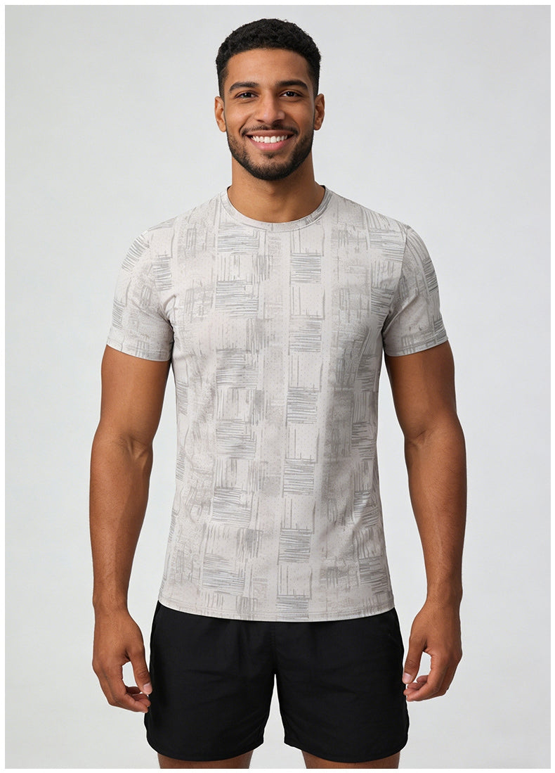 Men's Short Sleeve T-Shirt Casual Tee Gym Shirt PF-YMT007