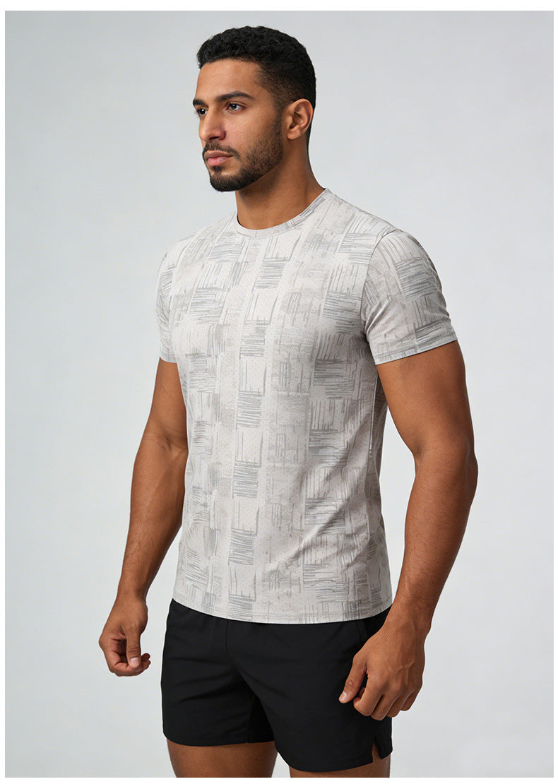 Men's Short Sleeve T-Shirt Casual Tee Gym Shirt PF-YMT007