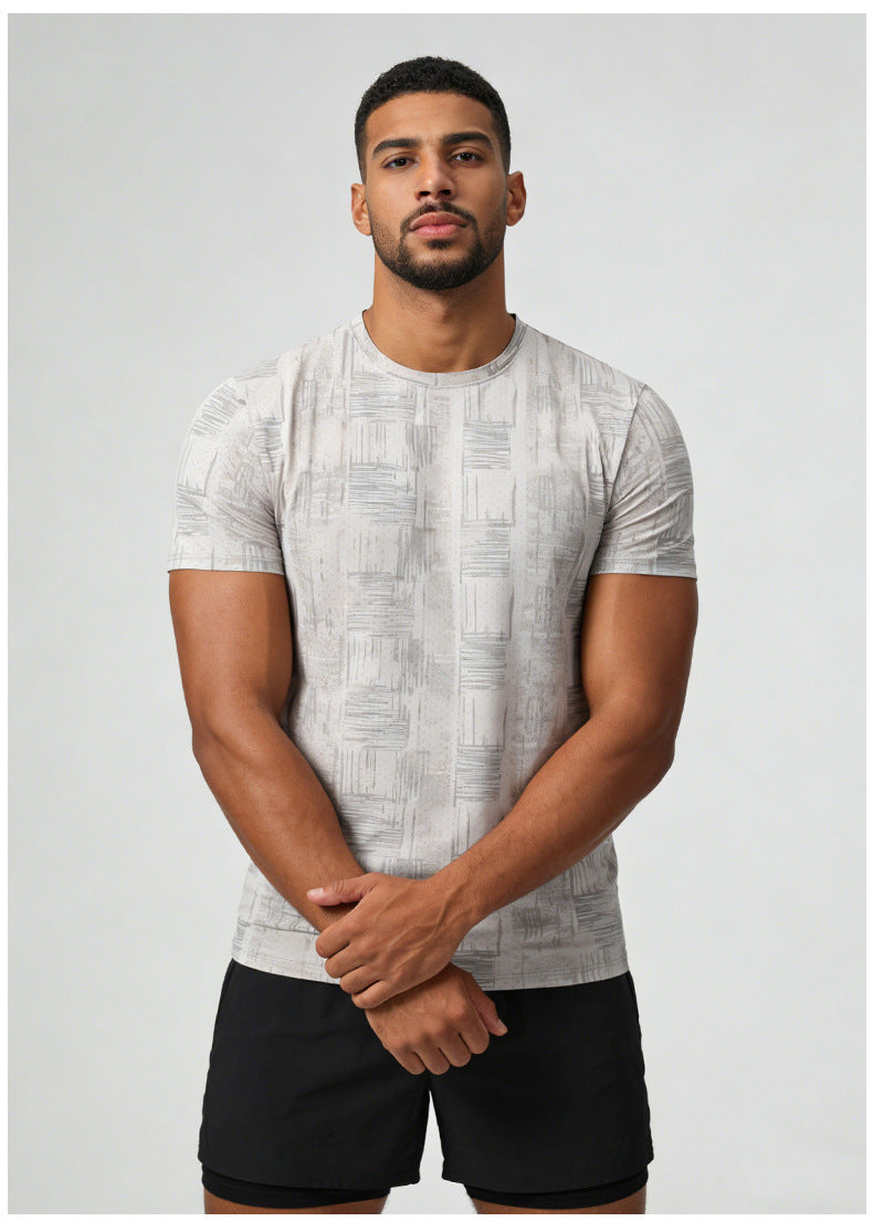 Men's Short Sleeve T-Shirt Casual Tee Gym Shirt PF-YMT007
