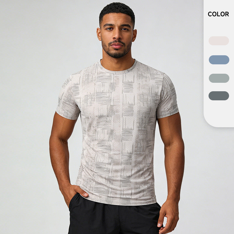 Men's Short Sleeve T-Shirt Casual Tee Gym Shirt PF-YMT007