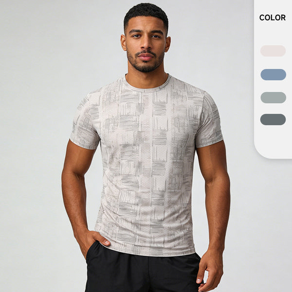 Men's Short Sleeve T-Shirt Casual Tee Gym Shirt PF-YMT007 - Honfitwear