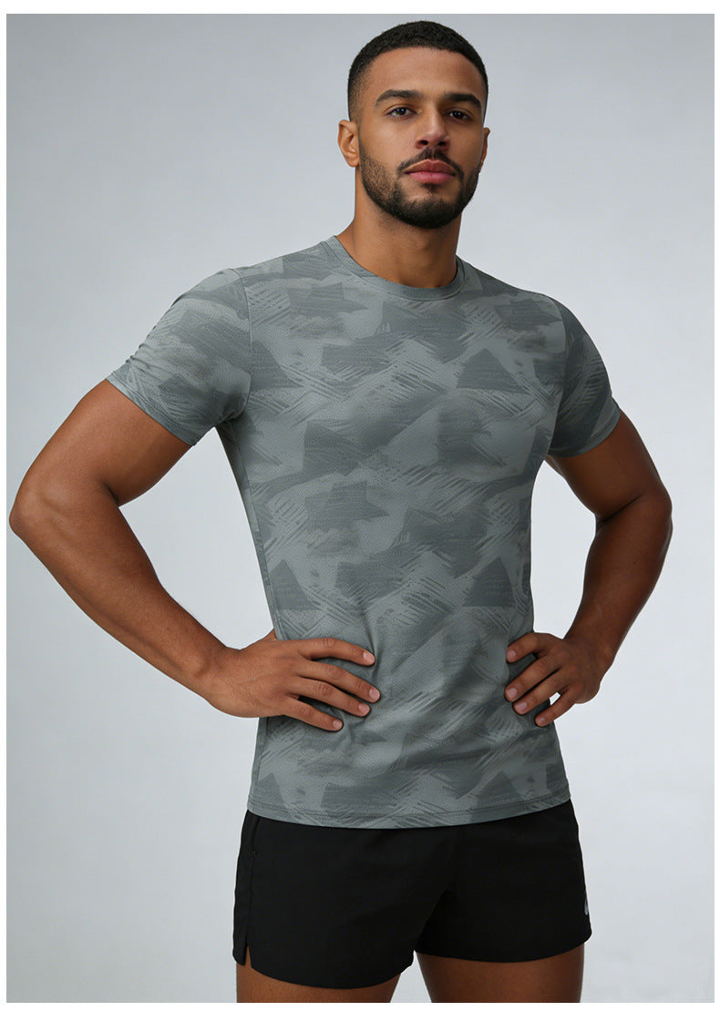 Men's Short Sleeve T-Shirt Casual Tee Gym Shirt PF-YMT008