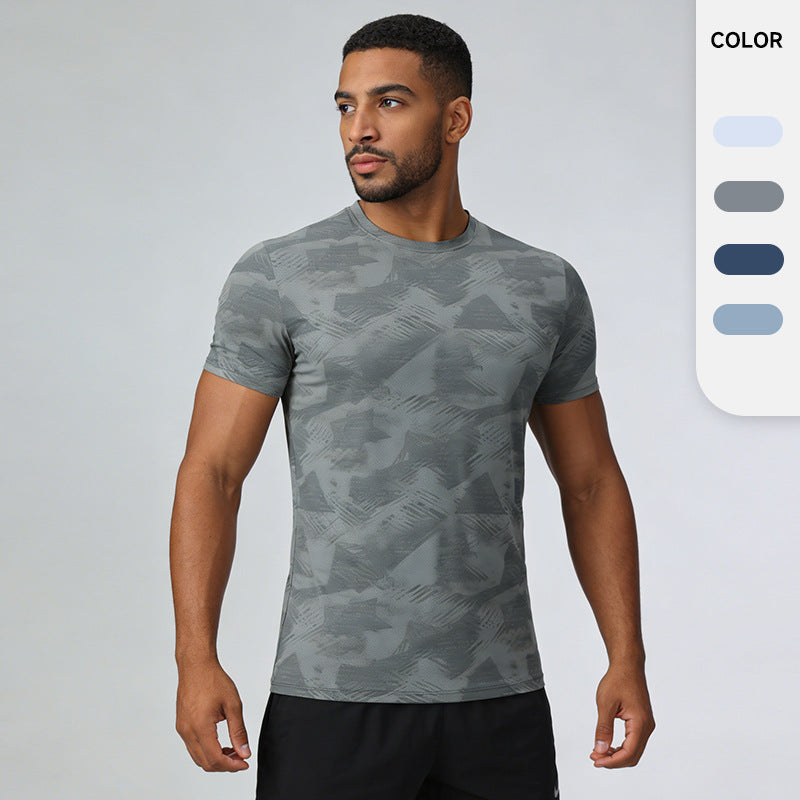 Men's Short Sleeve T-Shirt Casual Tee Gym Shirt PF-YMT008