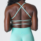 Womens Workout Training 75%Nylon 25%Spandex Sports Bra Q043 print logo 9