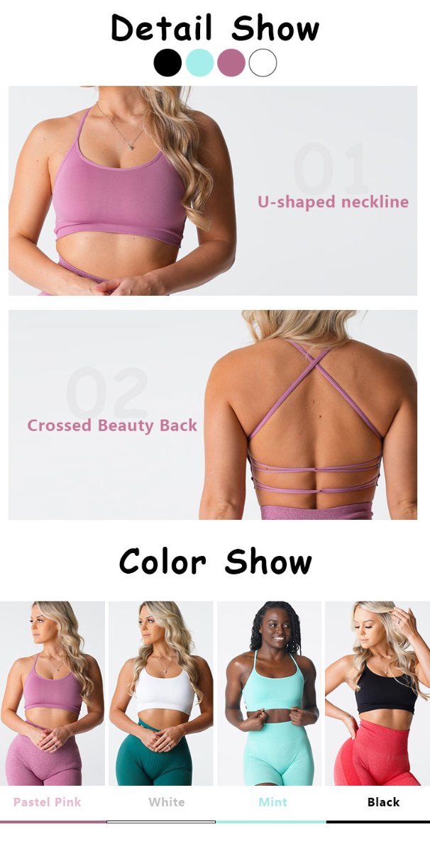 Womens Workout Training 75%Nylon 25%Spandex Sports Bra Q043 print logo 30