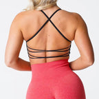 Womens Workout Training 75%Nylon 25%Spandex Sports Bra Q043 print logo 2