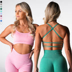 Womens Workout Training 75%Nylon 25%Spandex Sports Bra Q043 print logo 14