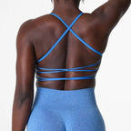Womens Workout Training 75%Nylon 25%Spandex Sports Bra Q043 print logo 10