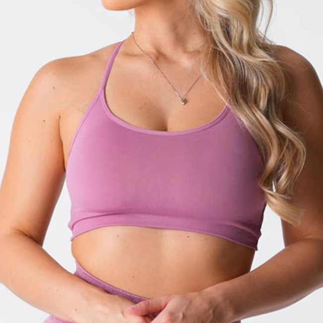 Womens Workout Training 75%Nylon 25%Spandex Sports Bra Q043 print logo 27