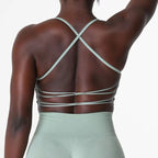 Womens Workout Training 75%Nylon 25%Spandex Sports Bra Q043 print logo 3