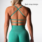 Womens Workout Training 75%Nylon 25%Spandex Sports Bra Q043 print logo 12