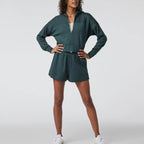 Womens Casual Workout 81.5%Cotton15%Polyester 3.5%Spandex Hoodie Shorts Set QS24121C print logo 13