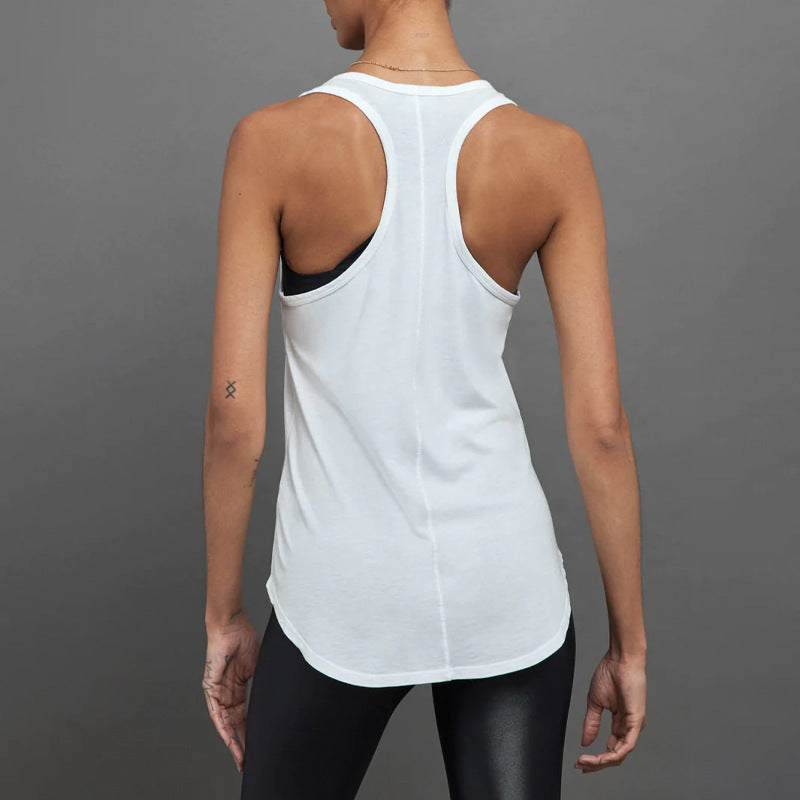 Womens Sports Fitness 95%Rayon 5%Spande Tank Top QS24231C