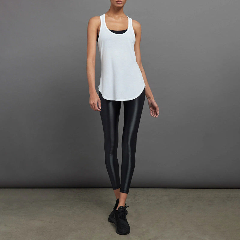 Womens Sports Fitness 95%Rayon 5%Spande Tank Top QS24231C