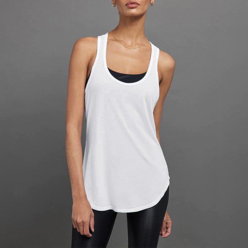 Womens Sports Fitness 95%Rayon 5%Spande Tank Top QS24231C