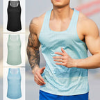 Custom 80GSM 100%polyester Lightweight Men's Running Singlet R24 print logo 1