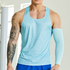 Custom 80GSM 100%polyester Lightweight Men's Running Singlet R24 print logo 5