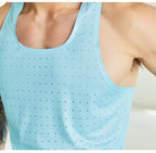 Custom 80GSM 100%polyester Lightweight Men's Running Singlet R24 print logo 9