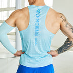 Custom 80GSM 100%polyester Lightweight Men's Running Singlet R24 print logo 2