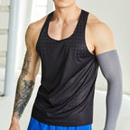 Custom 80GSM 100%polyester Lightweight Men's Running Singlet R24 print logo 3