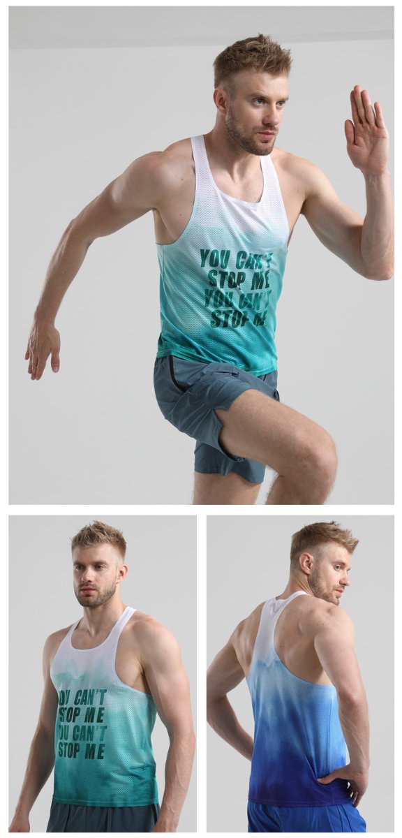 Custom 90%polyester 10%spandex Men's Running Singlet R26 print logo 13