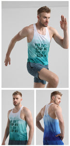 Custom 90%polyester 10%spandex Men's Running Singlet R26 print logo 13