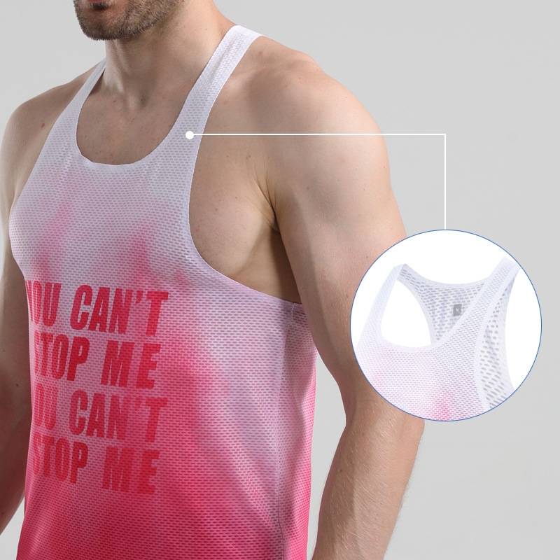 Custom 90%polyester 10%spandex Men's Running Singlet R26 print logo 2