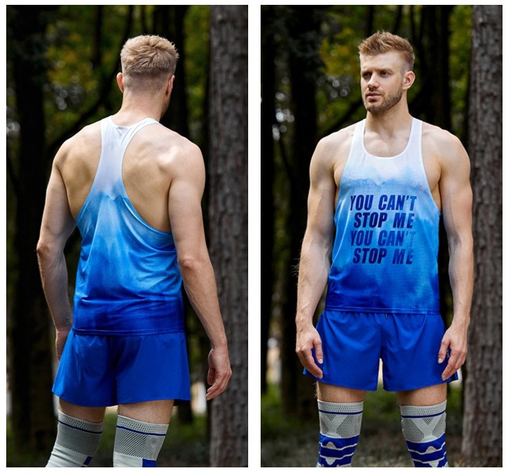 Custom 90%polyester 10%spandex Men's Running Singlet R26 print logo 10