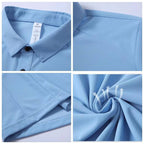 Mens Golf Sportswear 87%Nylon 13%Spandex Polo Shirt R319 print logo 17