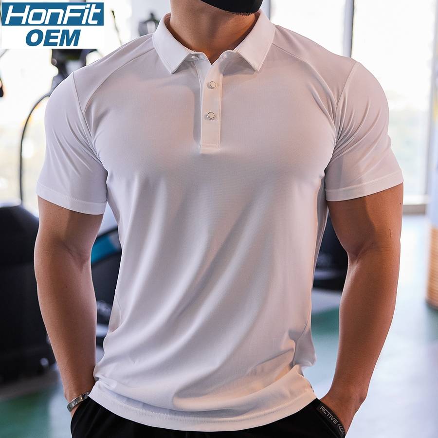 Mens Golf Sportswear 87%Nylon 13%Spandex Polo Shirt R319 print logo 13