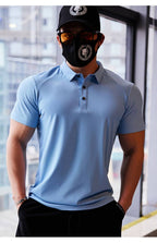 Mens Golf Sportswear 87%Nylon 13%Spandex Polo Shirt R319 print logo 26