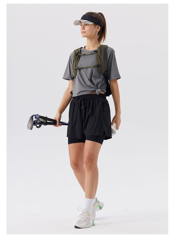 Women's Short Sleeve T-Shirt Casual Tee Gym Shirt R51113 - Honfitwear
