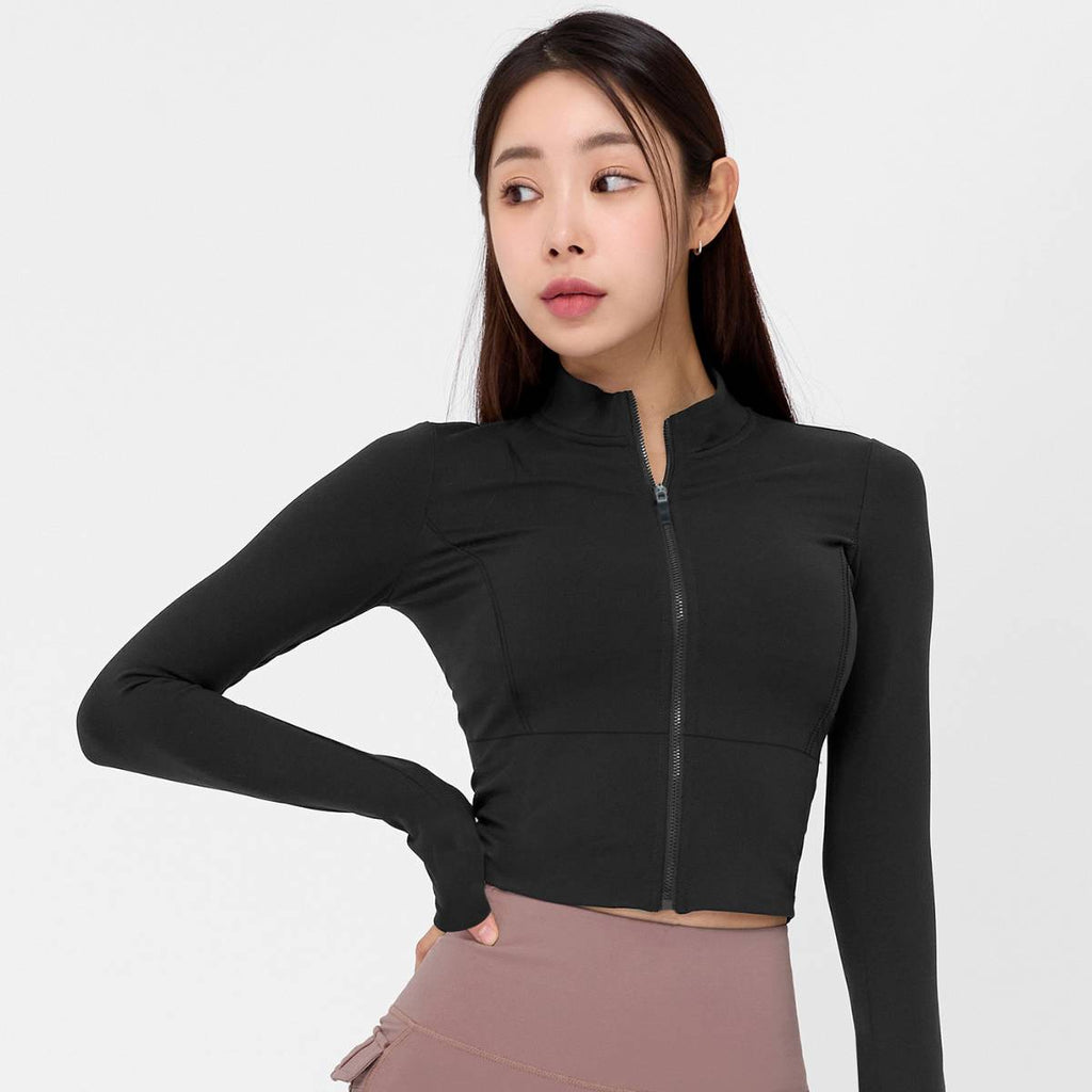 Womens Sports Yoga 75%Nyolon 25%Spandex Jacket S0035-2 print logo 18