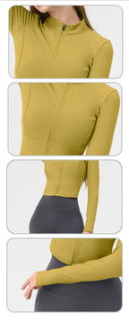 Womens Sports Yoga 75%Nyolon 25%Spandex Jacket S0035-2 print logo 20