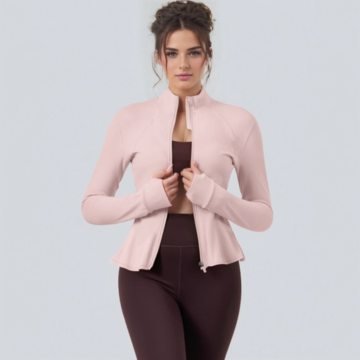 Womens Workout Yoga 75%Nyolon 25%Spandex Jacket S0205 print logo 1