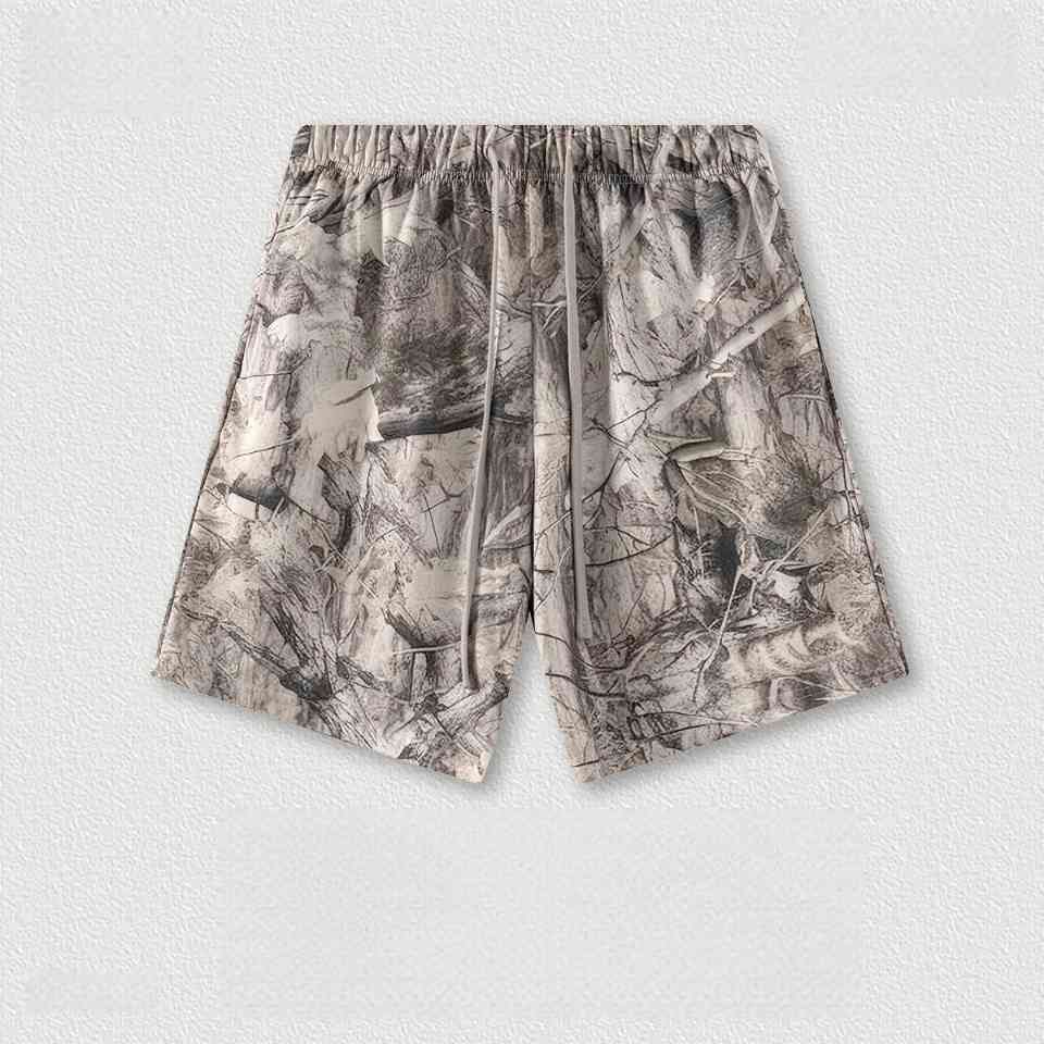 Mens Oversized 59.5%Cotton 40.5%Polyester Tshirt Shorts Set S2608+K2605 - shorts print logo 1