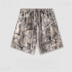 Mens Oversized 59.5%Cotton 40.5%Polyester Tshirt Shorts Set S2608+K2605 - shorts print logo 4